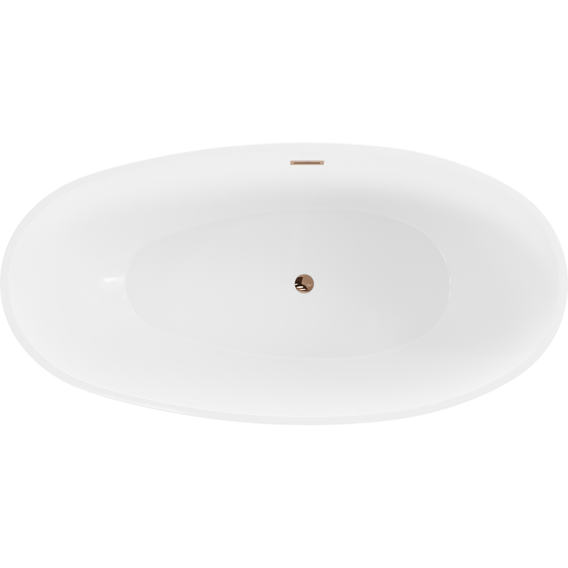 Mexen Bilbao laisvai pastatoma vonia 180 x 90 cm, balta, perpylimas rožinis auksas - 51311809000-60