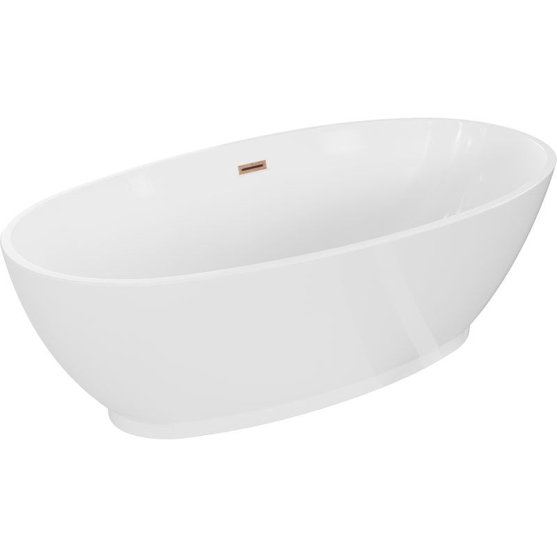 Mexen Bilbao laisvai pastatoma vonia 180 x 90 cm, balta, vario perteklius šepečiu - 51311809000-65