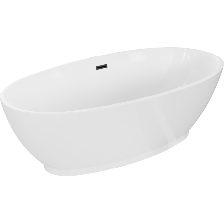 Mexen Bilbao laisvai stovinti vonia 180 x 90 cm, balta, juodas persipylimas - 51311809000-70