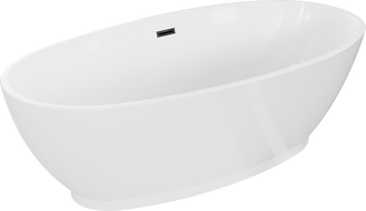 Mexen Bilbao laisvai pastatoma vonia 180 x 90 cm, balta, juodas perpylimas - 51311809000-70