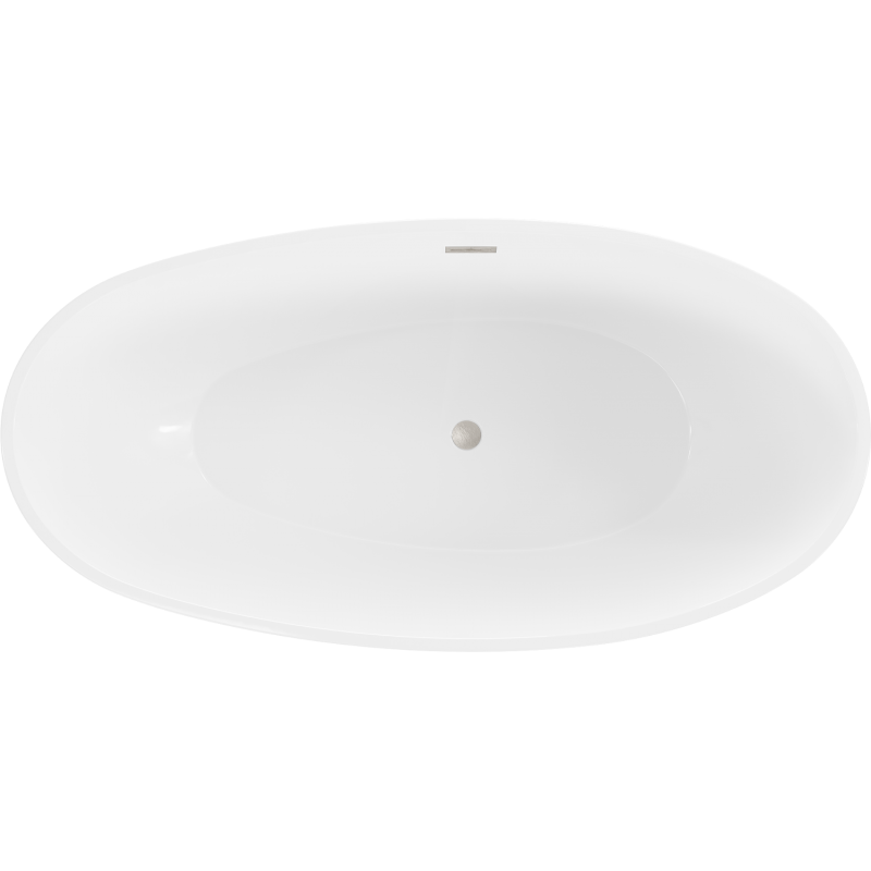 Mexen Bilbao laisvai pastatoma vonia 180 x 90 cm, balta, šlifuoto nikelio perteklius - 51311809000-97