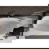 Mexen Bilbao laisvai stovinti vonia 180 x 90 cm, balta, šepečiuotas nikelis - 51311809000-97