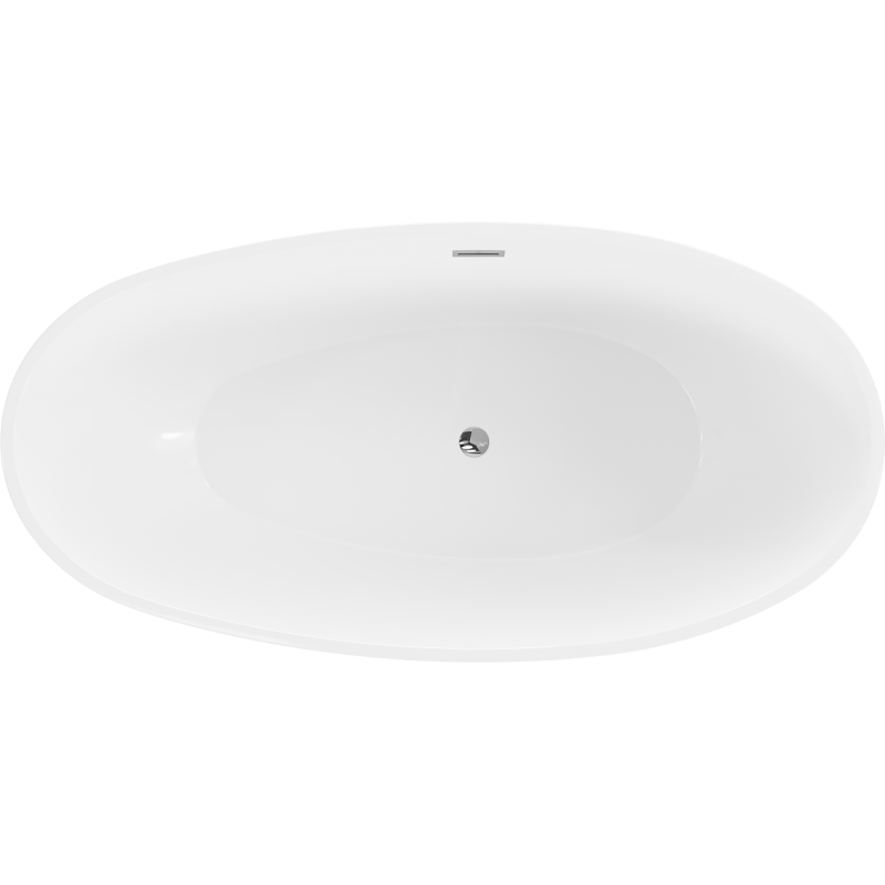 Mexen Bilbao laisvai pastatoma vonia 180 x 90 cm, balta/juoda, chromuota pertekline anga - 51311809075-01