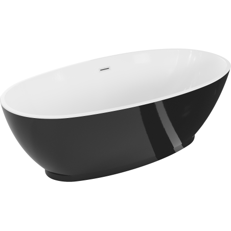 Mexen Bilbao laisvai stovinti vonia 180 x 90 cm, balta/juoda, baltas perpylimas - 51311809075-20