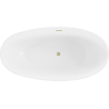 Mexen Bilbao laisvai stovinti vonia 180 x 90 cm, balta / juoda, šviečianti auksinė pabaiga - 51311809075-55