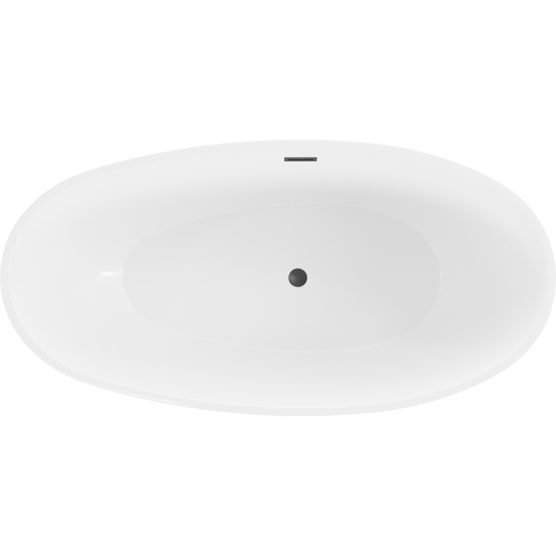 Mexen Bilbao laisvai stovinti vonia 180 x 90 cm, balta/juoda, juodas persipylimas - 51311809075-70