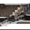 Mexen Bilbao vonios laisvas stilius 180 x 90 cm, balta/juoda, šlifuoto nikelo perpildymo - 51311809075-97