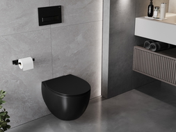 Mexen Egg WC dubuo be atramos su lėtai nusileidžiančiu plonu dangčiu, duroplastikas, juoda matinė - 30245070