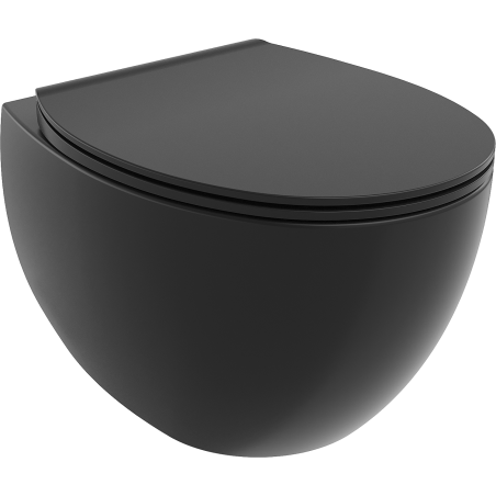 Mexen Egg WC dubuo be atramos su lėtai nusileidžiančiu plonu dangčiu, duroplastikas, juoda matinė - 30245070
