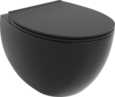 Mexen Egg WC dubuo be atramos su lėtai nusileidžiančiu plonu dangčiu, duroplastikas, juoda matinė - 30245070