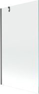 Mexen Next vonios pertvara, vieno sparno, 100 x 150 cm, permatoma, matinė pilka - 895-100-000-00-00-66