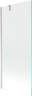 Mexen Next vonios pertvara, 1-durų 80 x 150 cm, permatomas, šlifuotas nikelis - 895-080-000-00-00-97