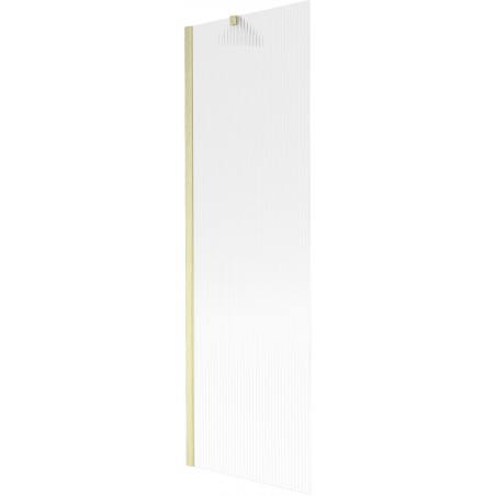 Mexen Next vonios ekranas 1-sparnas 60 x 150 cm, dryžiai, auksinis šepetėlis - 895-060-000-00-09-55