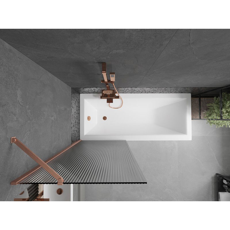 Mexen Next vonios dušo sienelė 1-durio 70 x 150 cm, dryžuota, šepetuota varis - 895-070-000-00-09-65