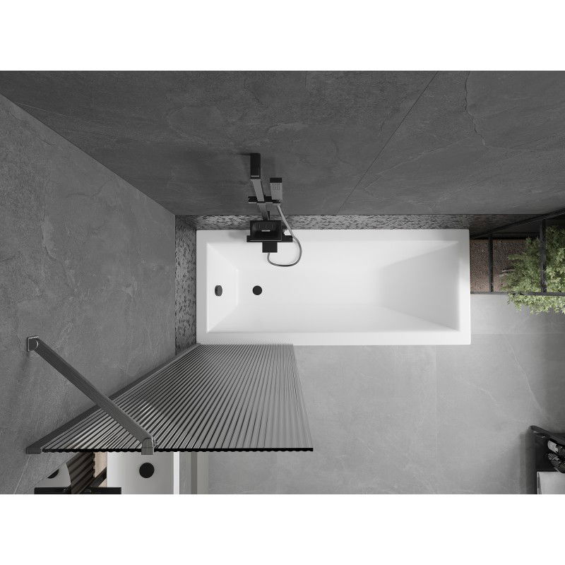 Mexen Next vonios pertvara 1 varčios 60 x 150 cm, dryžuota, šlifuota pistoletinė pilka spalva - 895-060-000-00-09-66