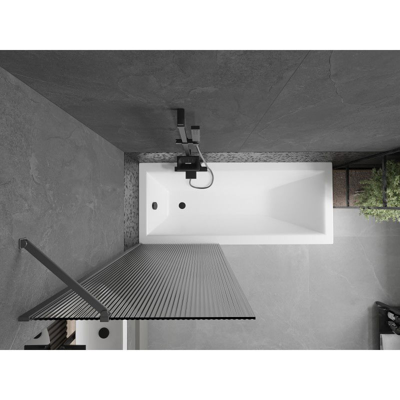 Mexen Next vonios panelis, vienos dalies, 70 x 150 cm, dryžuotas, tamsi metalo spalva - 895-070-000-00-09-95