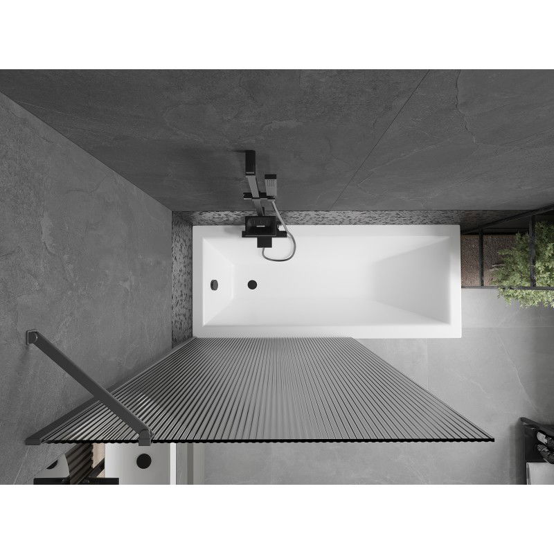 Mexen Next viengubis vonios ekranas 100 x 150 cm, juostelės, gun metal - 895-100-000-00-09-95