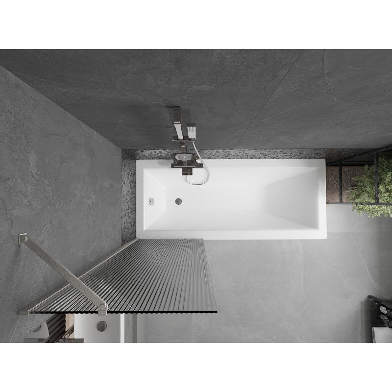 Mexen Next vienos dalies vonios ekranas 60 x 150 cm, juostos, šlifuotas nikelis - 895-060-000-00-09-97