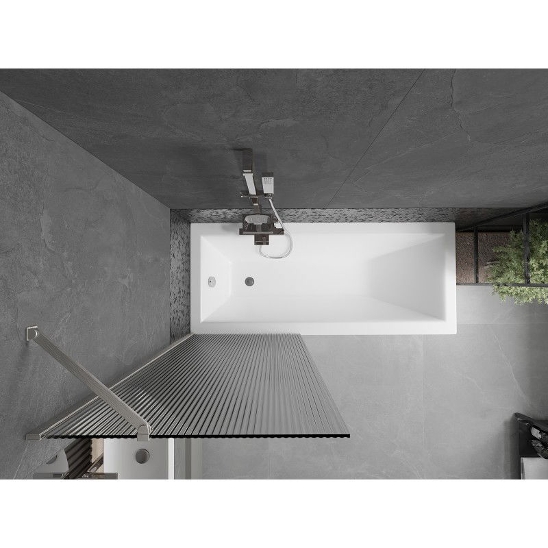 Mexen Next vonios ekrano durys 1-segmentas 70 x 150 cm, dryžiai, šlifuotas nikelis - 895-070-000-00-09-97