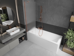 Mexen Next vonios ekrano pertvara, 1-durų, 60 x 150 cm, matinė, šlifuotas varis - 895-060-000-00-30-65