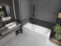 Mexen Next vonios ekranas vienasparnis 60 x 150 cm, matinė, gunmetal - 895-060-000-00-30-95