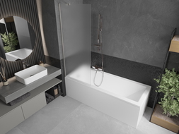 Mexen Next vonios ekrano durys 1 sparno 70 x 150 cm, matinės, šlifuotas nikelis - 895-070-000-00-30-97