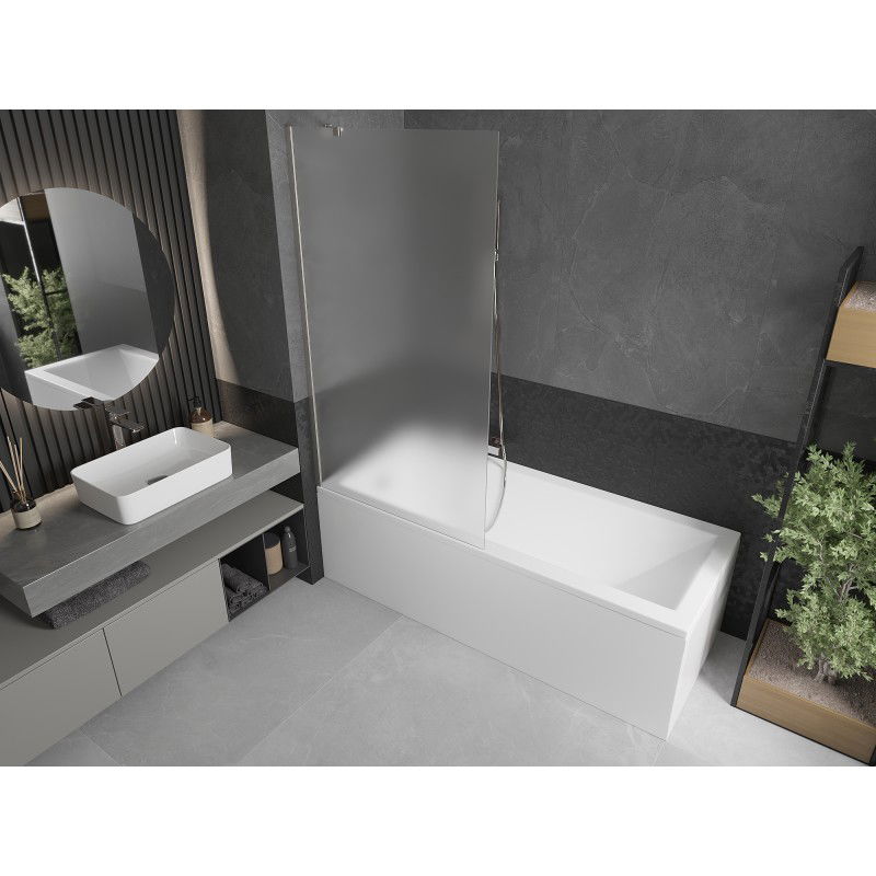 Mexen Next vonios pertvara, 1-duris, 90 x 150 cm, matinis, šlifuotas nikelis - 895-090-000-00-30-97