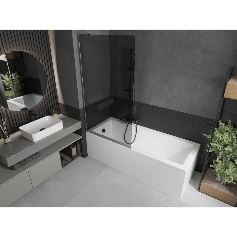 Mexen Next vonios pertvara 1 sparno 90 x 150 cm, grafitas, šepečiuota pistoleto pilka - 895-090-000-00-40-66