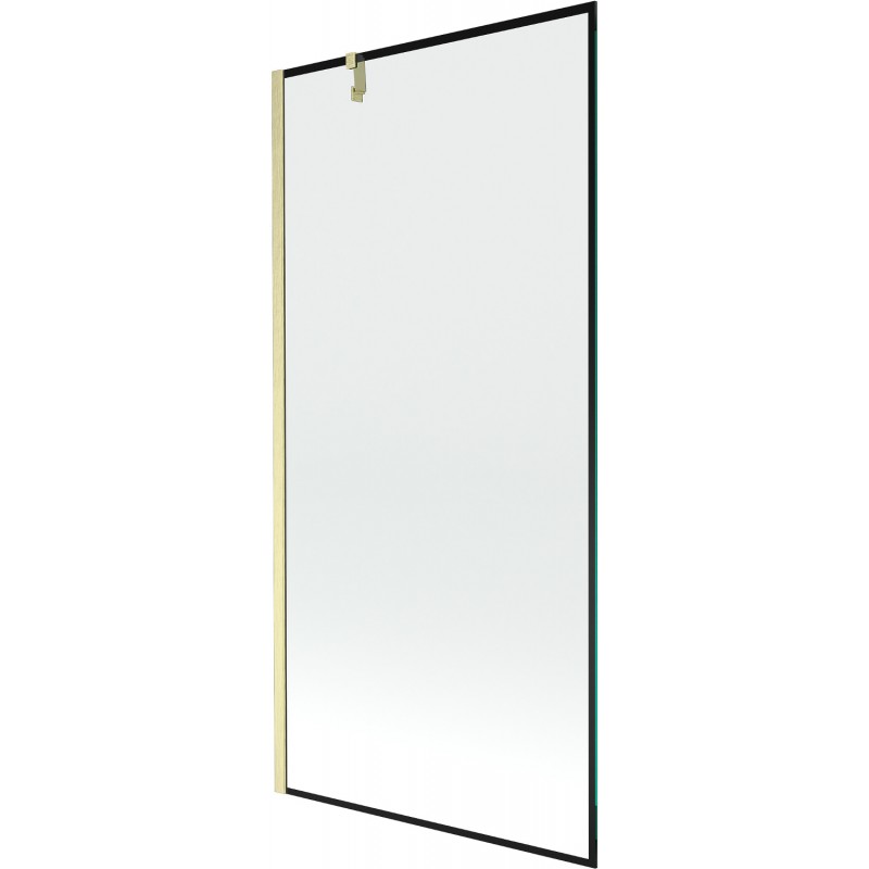 Mexen Next vonios ekrano 1-durų 90 x 150 cm, juodas rėmas, aukso šlifuotas - 895-090-000-00-70-55