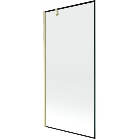 Mexen Next vonios ekrano 1-durų 90 x 150 cm, juodas rėmas, aukso šlifuotas - 895-090-000-00-70-55