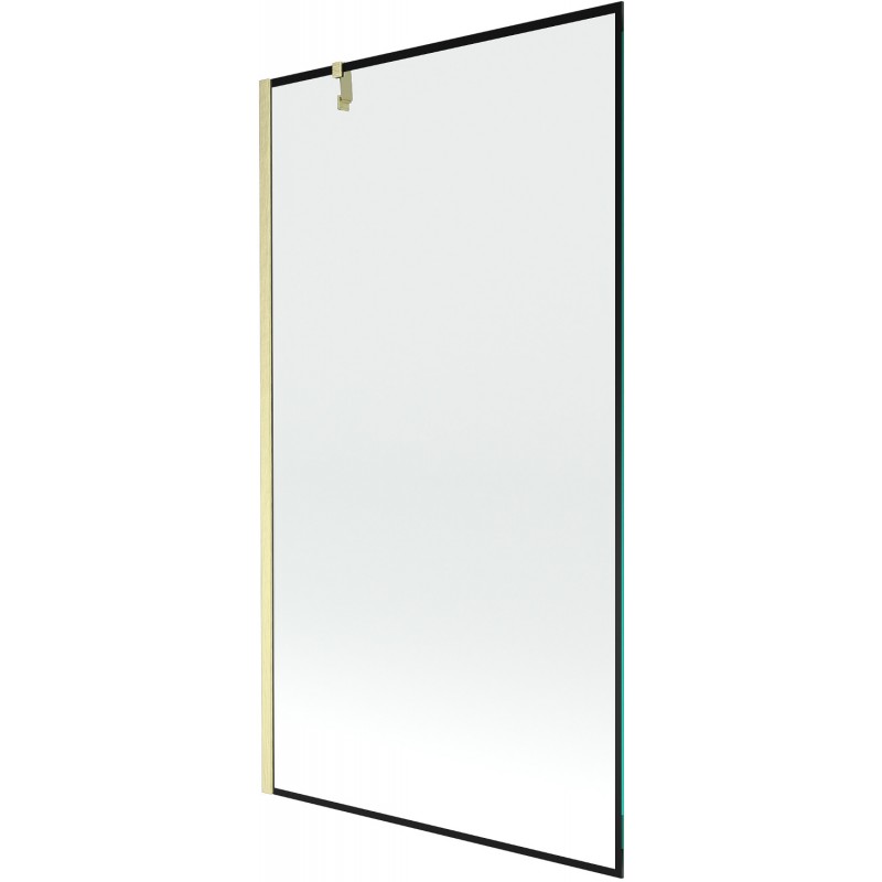 Mexen Next 1-duris vonios pertvara 100 x 150 cm, juodi rėmeliai, šlifuotas auksas - 895-100-000-00-70-55