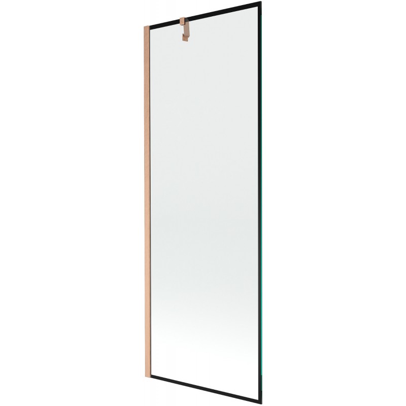 Mexen Next vonios širmos 1-durys 70 x 150 cm, juodas raštas, šlifuotas varis - 895-070-000-00-70-65