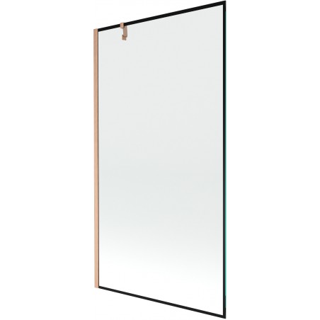 Mexen Next 1-durų vonios pertvara 100 x 150 cm, juodas raštas, šlifuotas varis - 895-100-000-00-70-65