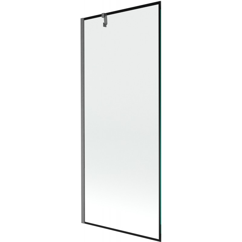 Mexen Next vonios ekranas 1-sparnas 80 x 150 cm, juodas raštas, šepetu tonas pilka - 895-080-000-00-70-66