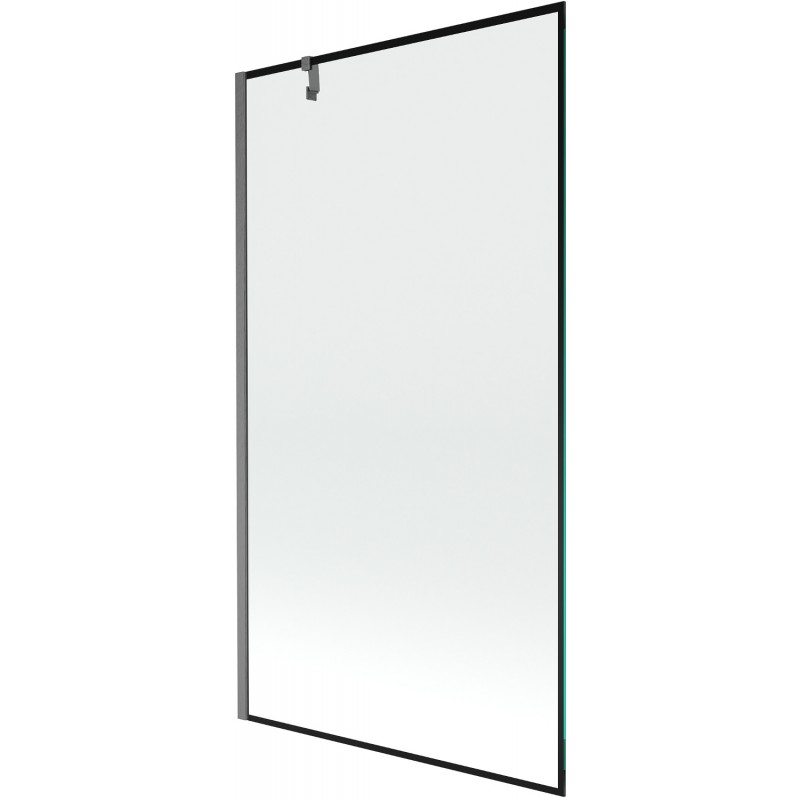 Mexen Next vienos dalies vonios ekranas 100 x 150 cm, juodas rėmelis, šepečiu dengtas gun gray - 895-100-000-00-70-66