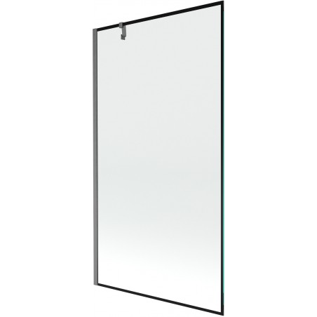 Mexen Next vienos dalies vonios ekranas 100 x 150 cm, juodas rėmelis, šepečiu dengtas gun gray - 895-100-000-00-70-66