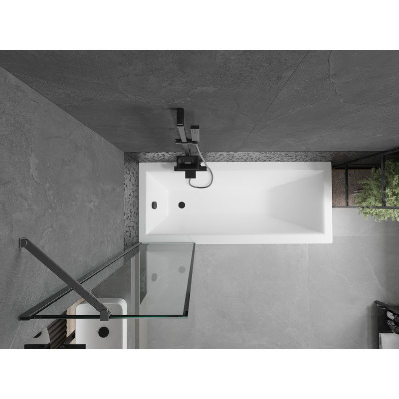 Mexen Next vieno sparno vonios širma 50 x 150 cm, juodas rėmas, gun metal - 895-050-000-00-70-95