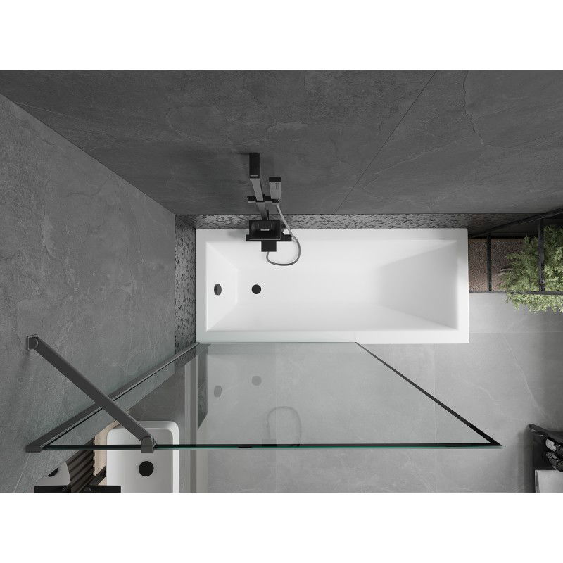 Mexen Next vonios sienelė 1-dalies 100 x 150 cm, juodas rėmas, gun metal - 895-100-000-00-70-95