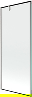 Mexen Next vonios ekrano vienos dalies 80 x 150 cm, juodas rėmelis, šlifuotas nikelis - 895-080-000-00-70-97