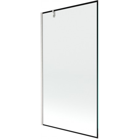 Mexen Next vonios ekranas 1-sparnas 100 x 150 cm, juodas raštas, šlifuotas nikelis - 895-100-000-00-70-97