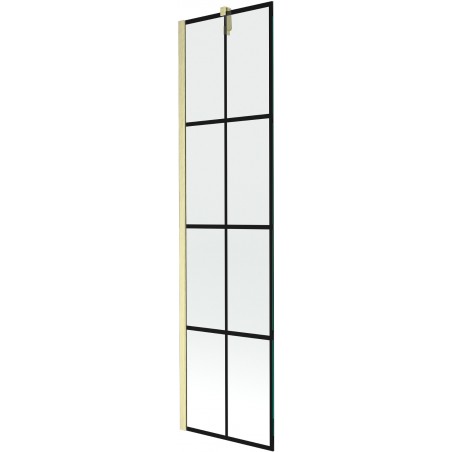 Mexen Next vonios širmos durys 1 dalies 50 x 150 cm, juodas raštas, auksinis šepetuotas - 895-050-000-00-77-55