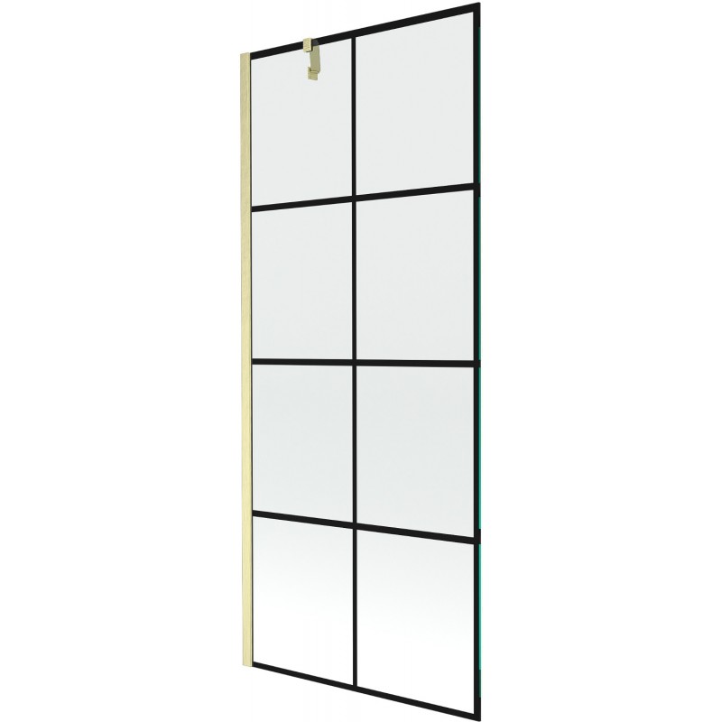 Mexen Next vonios pertvara 1-duris 80 x 150 cm, juodas raštas, auksinis šlifuotas - 895-080-000-00-77-55