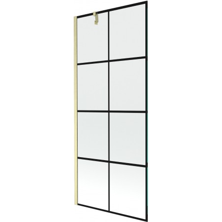Mexen Next vonios pertvara 1-duris 80 x 150 cm, juodas raštas, auksinis šlifuotas - 895-080-000-00-77-55