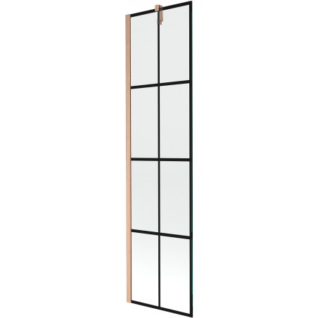 Mexen Next vonios ekranas, vieno lapo, 50 x 150 cm, juodas raštas, šepečiu nupoliruotas varis - 895-050-000-00-77-65