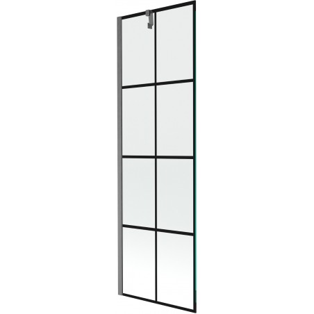 Mexen Next vonios ekranas 1-durų 60 x 150 cm, juodas raštas, ginklų pilka šlifuota - 895-060-000-00-77-66