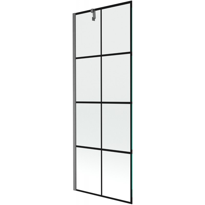 Mexen Next vonios ekranas 1-duris 70 x 150 cm, juodas raštas, šlifuotas pilkas pistoletas - 895-070-000-00-77-66