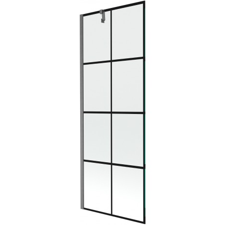 Mexen Next vonios ekranas 1-duris 70 x 150 cm, juodas raštas, šlifuotas pilkas pistoletas - 895-070-000-00-77-66