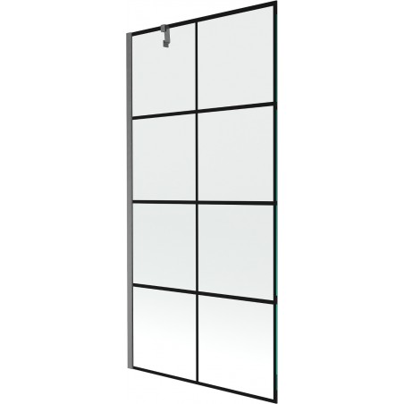 Mexen Next vonios pertvara 1-duris 90 x 150 cm, juodas tinklelis, šlifuotas pilkas - 895-090-000-00-77-66