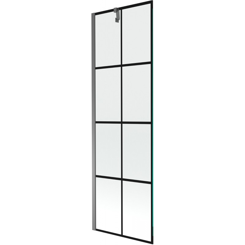 Mexen Next vonios sienelė 1-duris 60 x 150 cm, juodas tinklelis, gun metal - 895-060-000-00-77-95