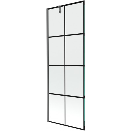 Mexen Next vonios ekrano vienas sparnas 70 x 150 cm, juodas tinklelis, ginkluotas metalas - 895-070-000-00-77-95